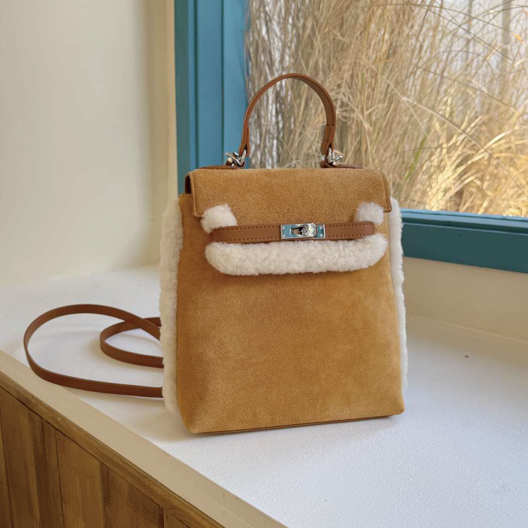 AUSTRALIAN SHEPHERD® Kenny Fluffy Wool Adjustable Strap Shoulder Bag ASA 034