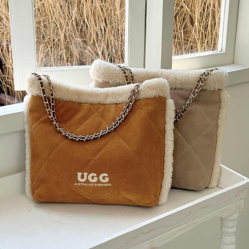 AUSTRALIAN SHEPHERD® Women's Suede Shearling Shoulder Bag ASA 037