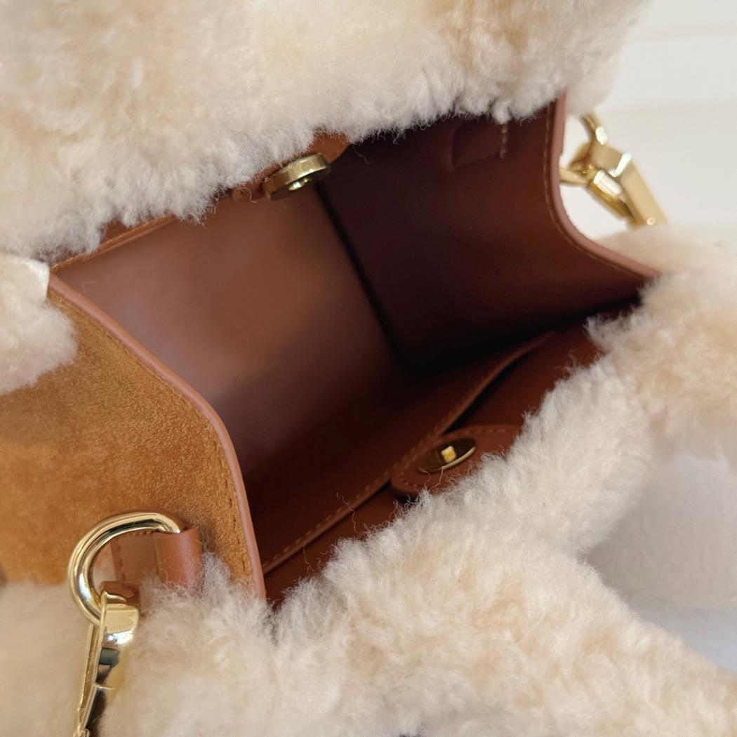Australian Shepherd Women Fluffy Shearling Strap Shoulder Bag ASA 045