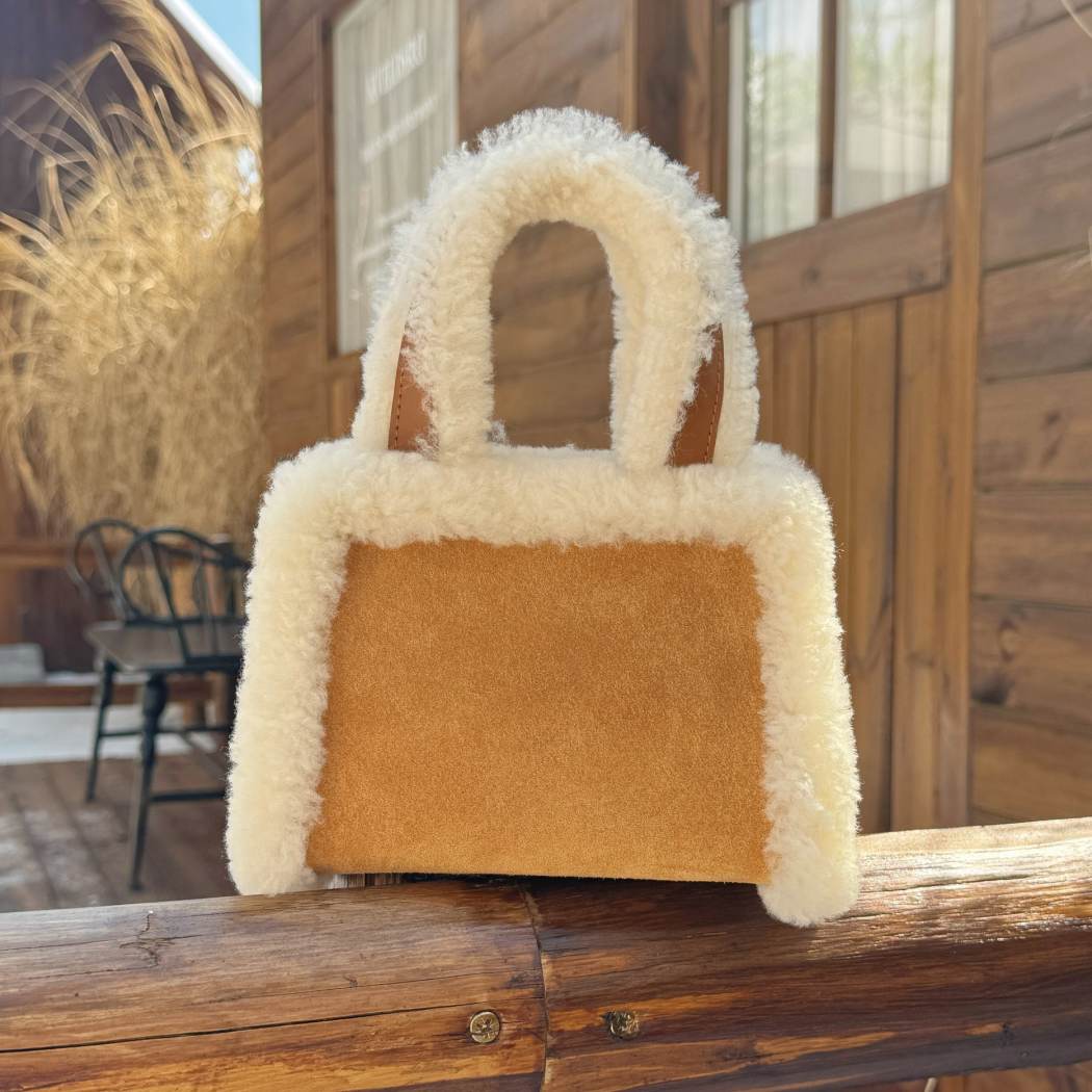 Australian Shepherd Women Fluffy Shearling Strap Shoulder Bag ASA 045