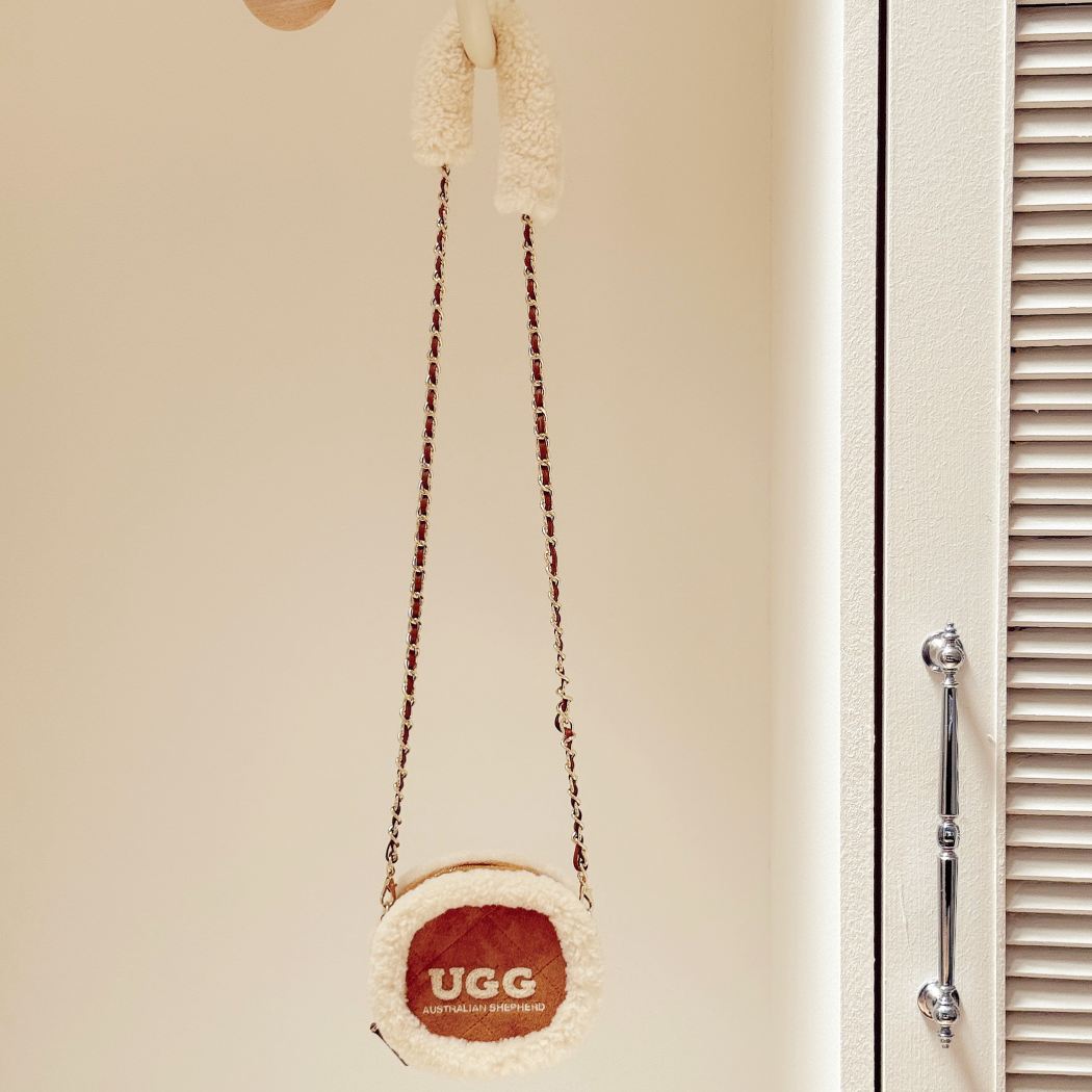 Australian Shepherd Women Fluffy Wool Shoulder Bag ASA 046