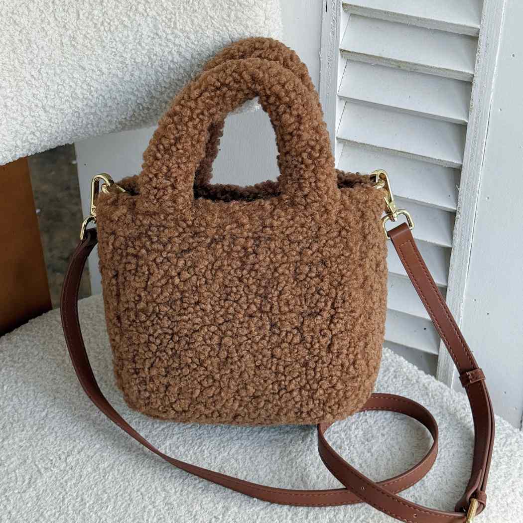 Australian Shepherd Boucle Bag Women's Fluffy Teddy Crossbody Bag ASA 047