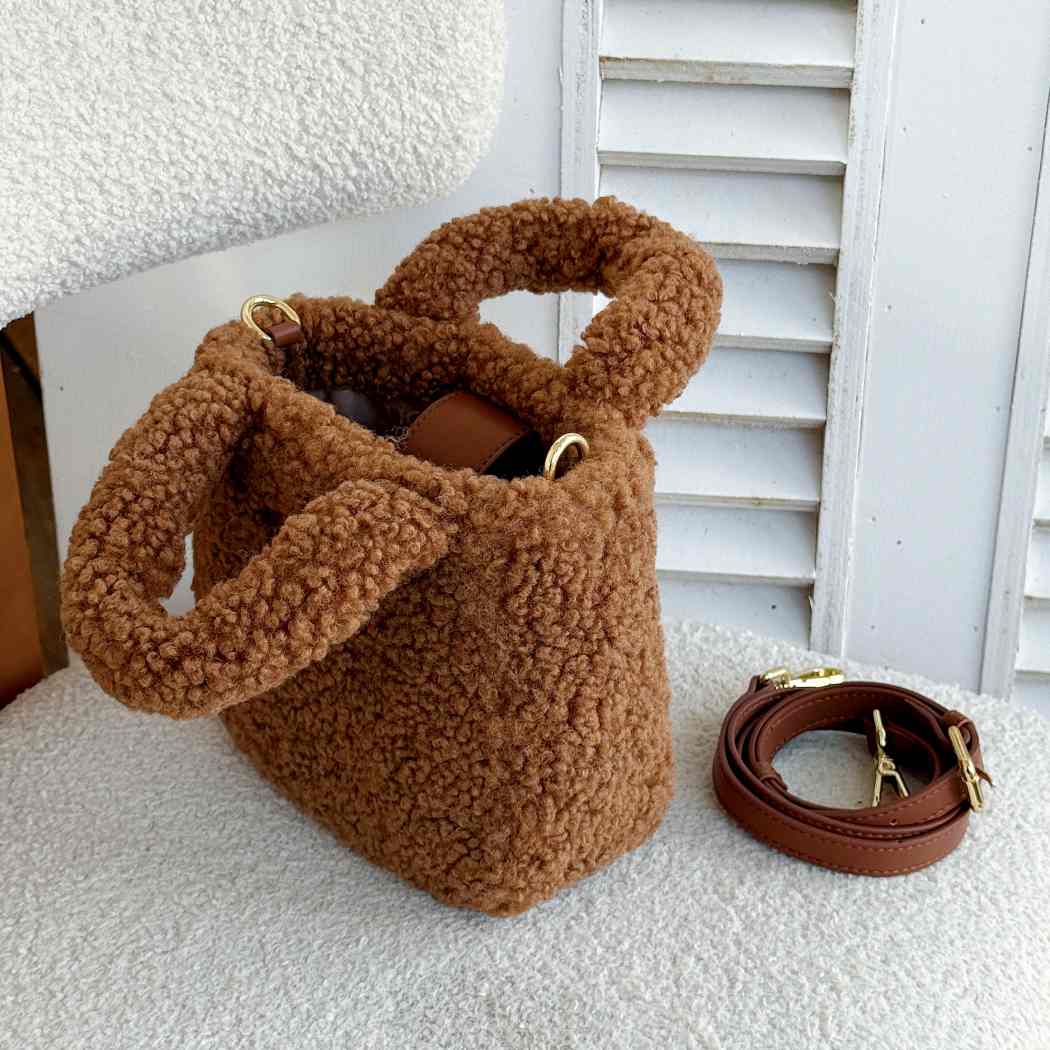 Australian Shepherd Boucle Bag Women's Fluffy Teddy Crossbody Bag ASA 047