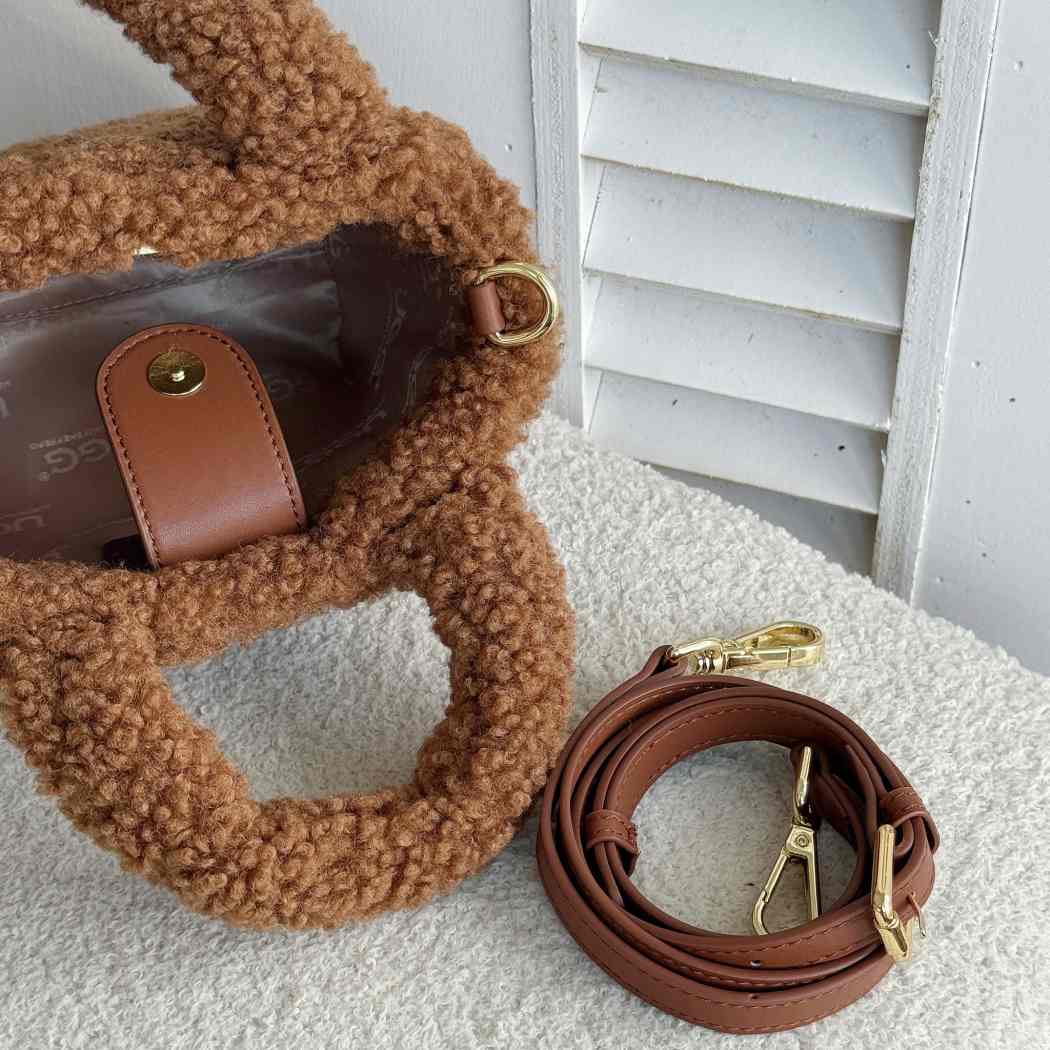 Australian Shepherd Boucle Bag Women's Fluffy Teddy Crossbody Bag ASA 047