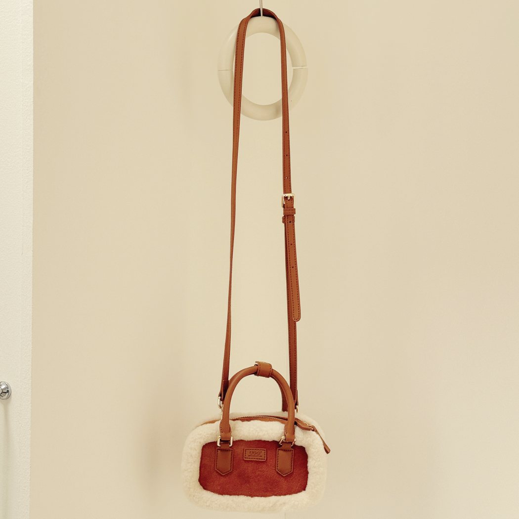 AUSTRALIAN SHEPHERD® Mirelle Crossbody Bag Suede & Wool Trim Mini Tote ASA 068