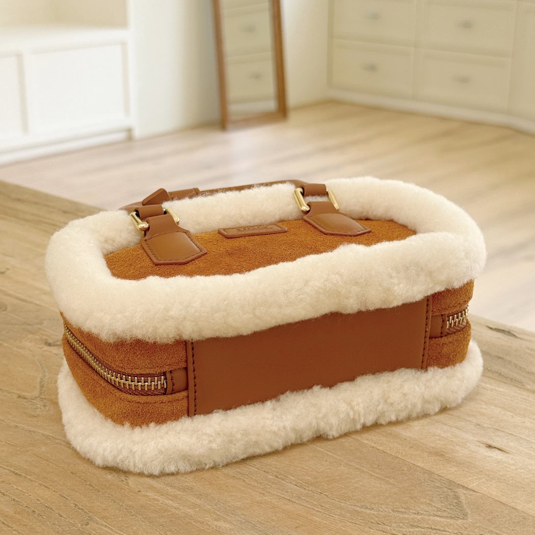 AUSTRALIAN SHEPHERD® Mirelle Crossbody Bag Suede & Wool Trim Mini Tote ASA 068