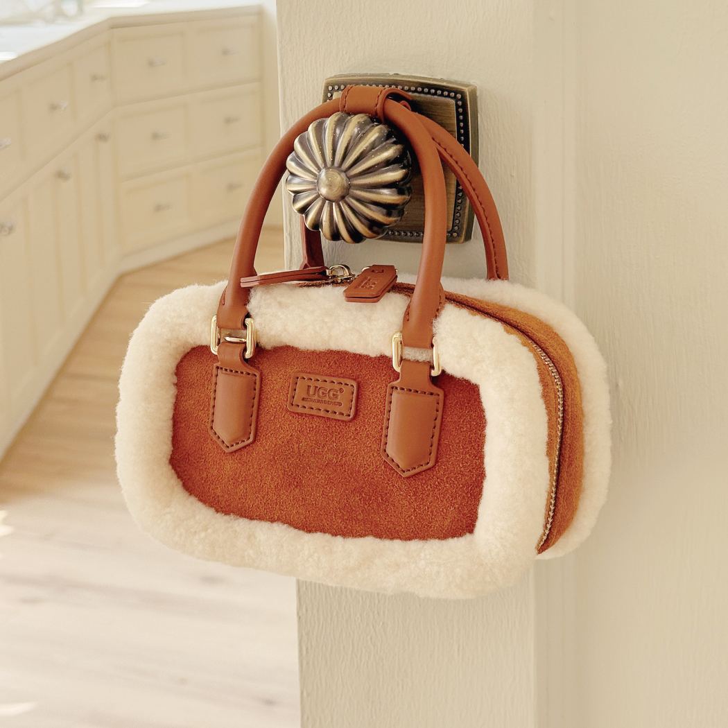 AUSTRALIAN SHEPHERD® Mirelle Crossbody Bag Suede & Wool Trim Mini Tote ASA 068