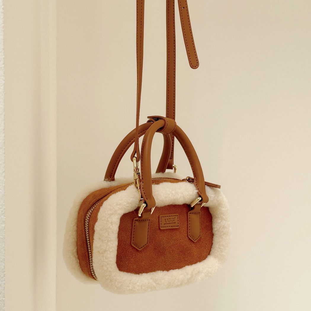AUSTRALIAN SHEPHERD® Mirelle Crossbody Bag Suede & Wool Trim Mini Tote ASA 068
