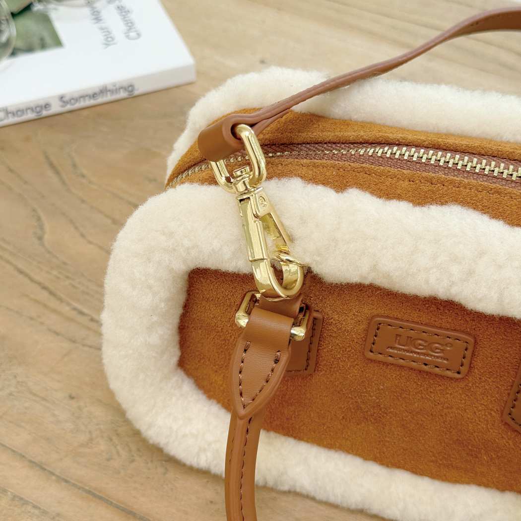 AUSTRALIAN SHEPHERD® Mirelle Crossbody Bag Suede & Wool Trim Mini Tote ASA 068