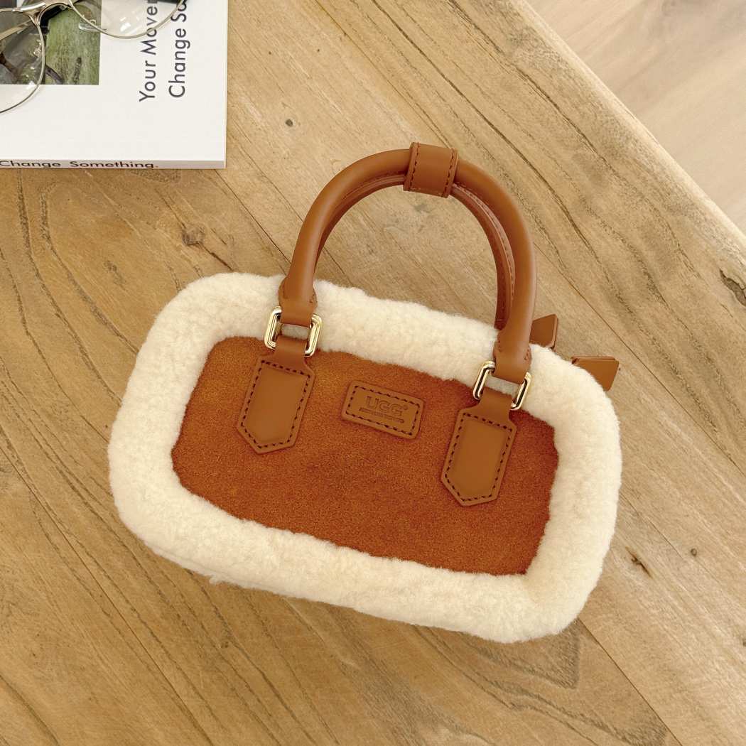 AUSTRALIAN SHEPHERD® Mirelle Crossbody Bag Suede & Wool Trim Mini Tote ASA 068