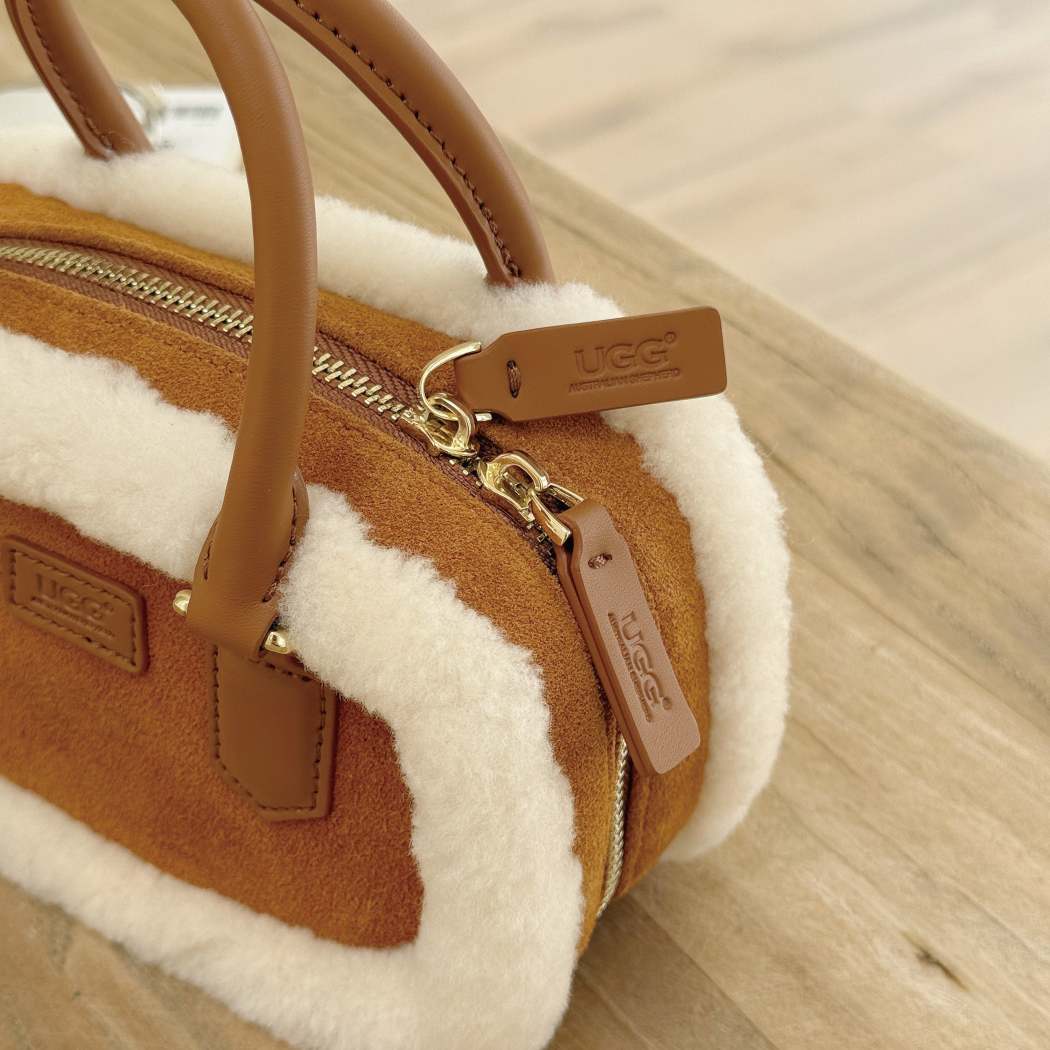 AUSTRALIAN SHEPHERD® Mirelle Crossbody Bag Suede & Wool Trim Mini Tote ASA 068