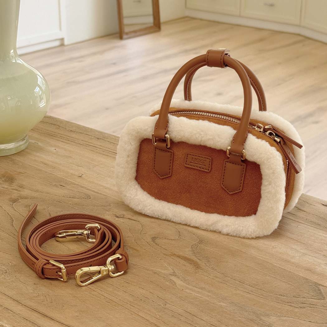 AUSTRALIAN SHEPHERD® Mirelle Crossbody Bag Suede & Wool Trim Mini Tote ASA 068