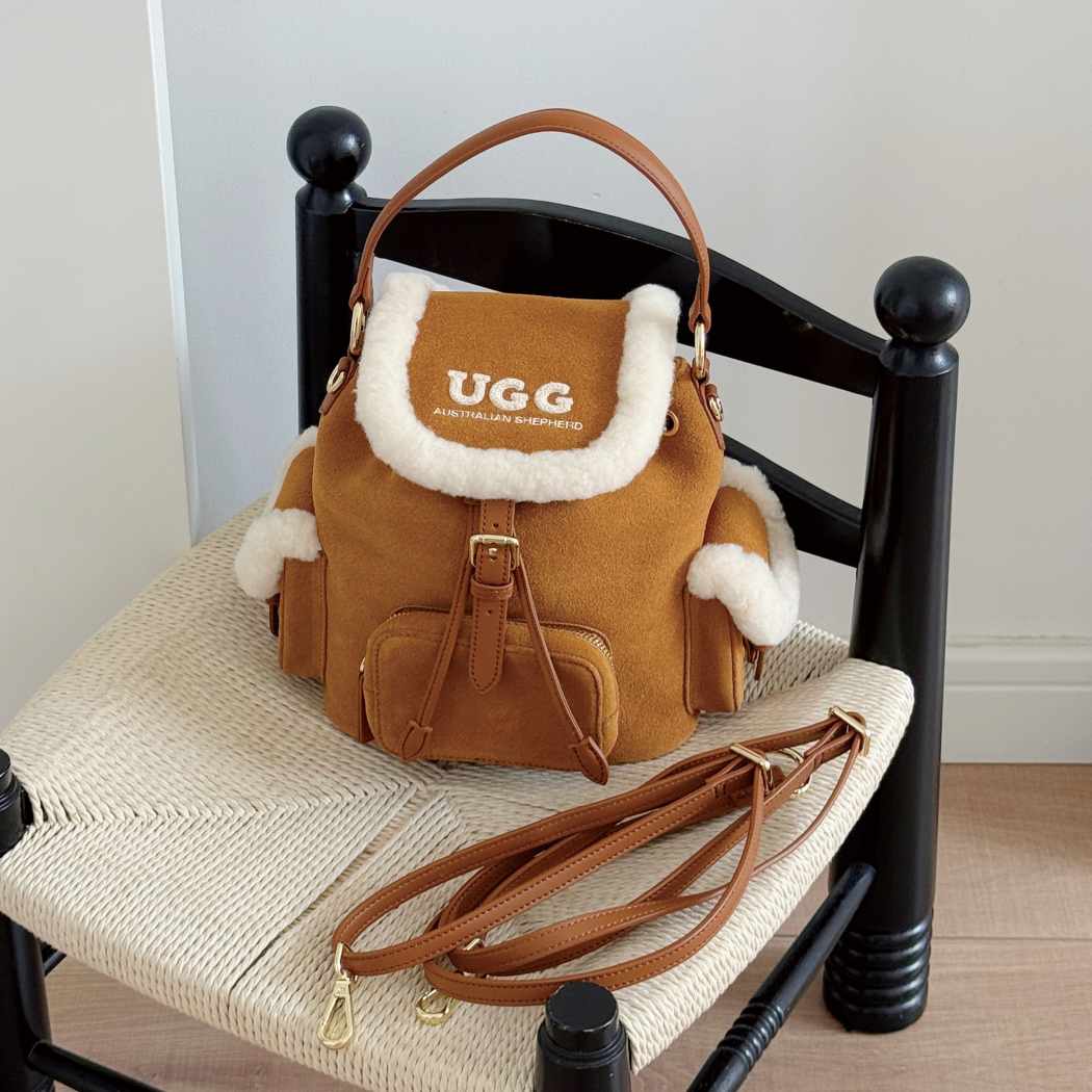 AUSTRALIAN SHEPHERD® Women Braxton Cow Suede Wool Drawstring Backpack ASA 076