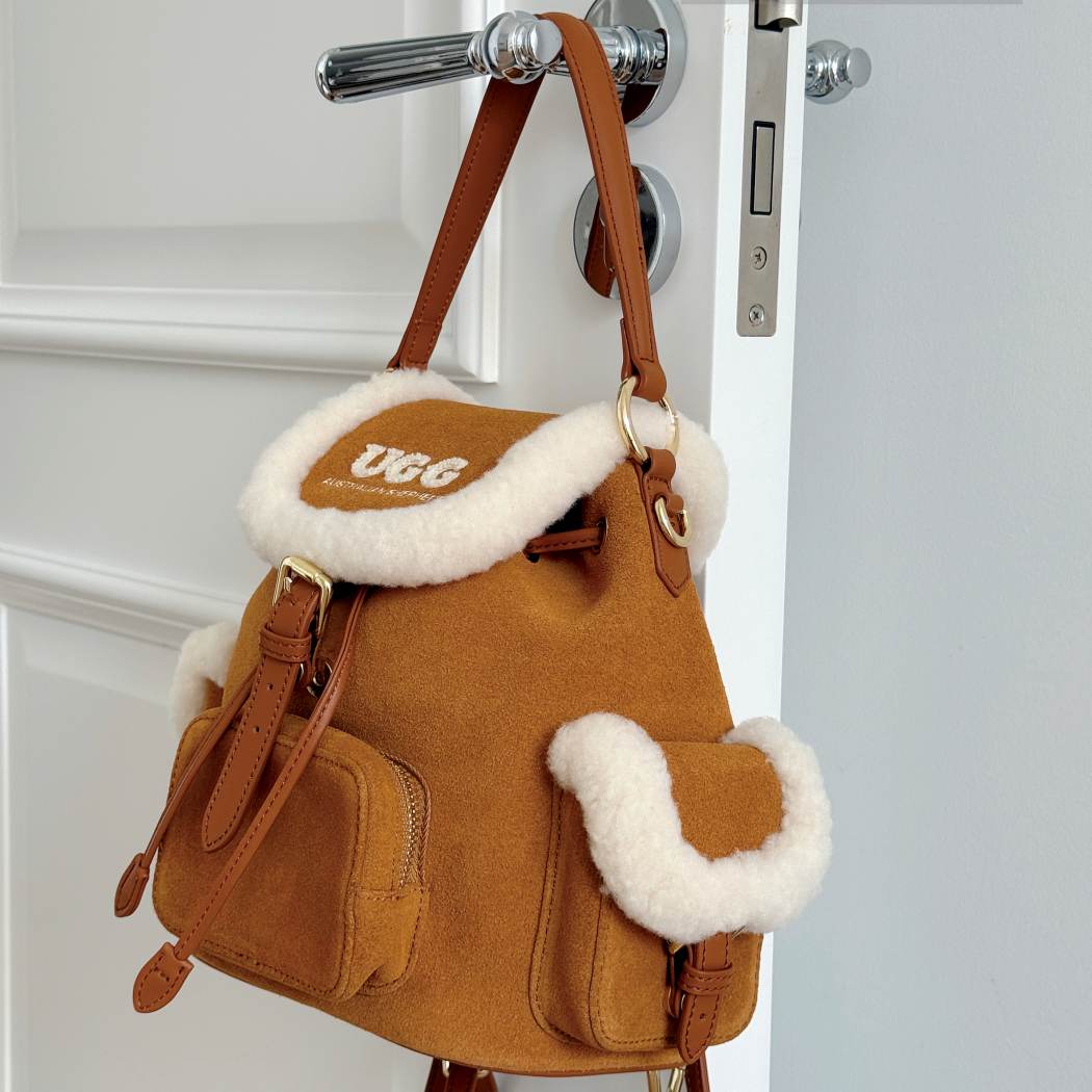 AUSTRALIAN SHEPHERD® Women Braxton Cow Suede Wool Drawstring Backpack ASA 076