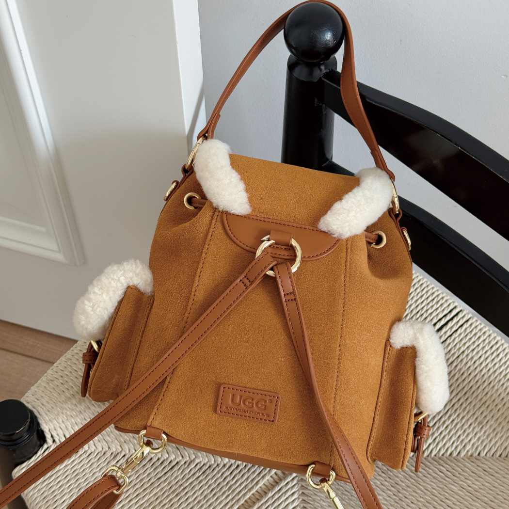 AUSTRALIAN SHEPHERD® Women Braxton Cow Suede Wool Drawstring Backpack ASA 076