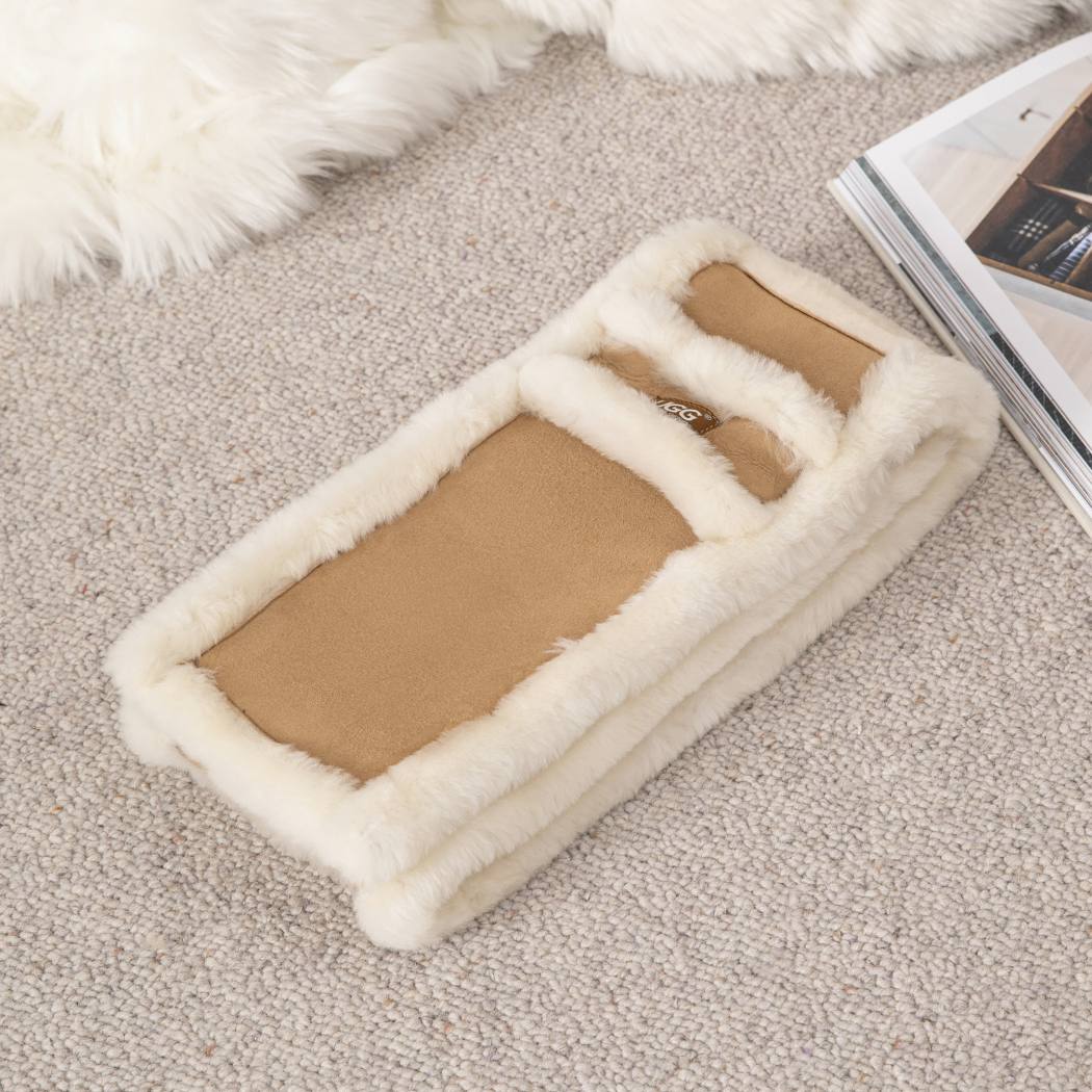 AUSTRALIAN SHEPHERD® Fluffy Sheepskin Wool Shearling Lined Scarf Puni ASZ 017