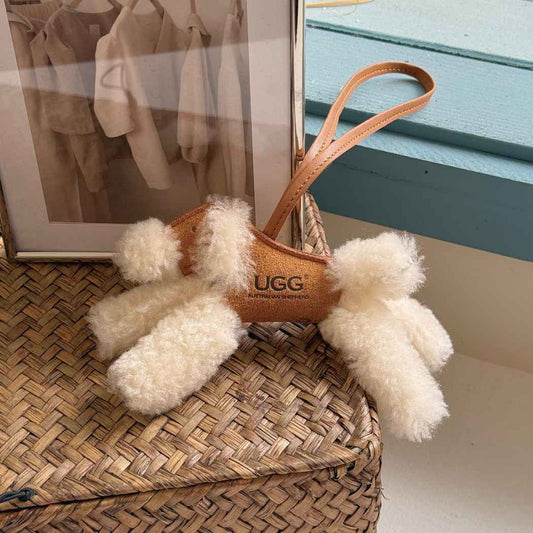AUSTRALIAN SHEPHERD® Fluffy Wool Dog Bag Charm Snowlo ASZ 048
