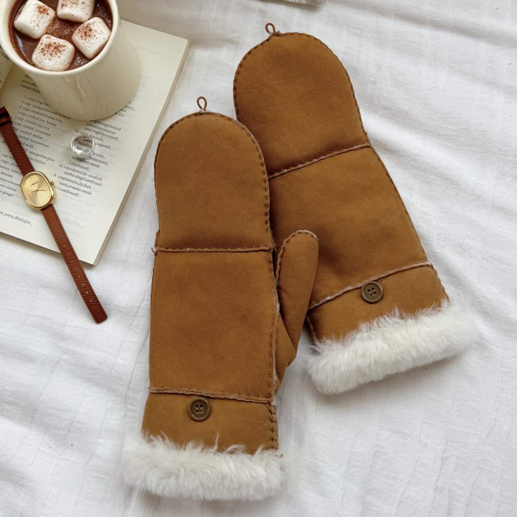AUSTRALIAN SHEPHERD® Merra Sheepskin Flip-Top Mittens ASZ 054