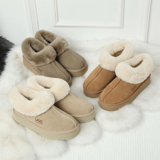 DK UGG Sheepskin Platform Slippers Franka 118