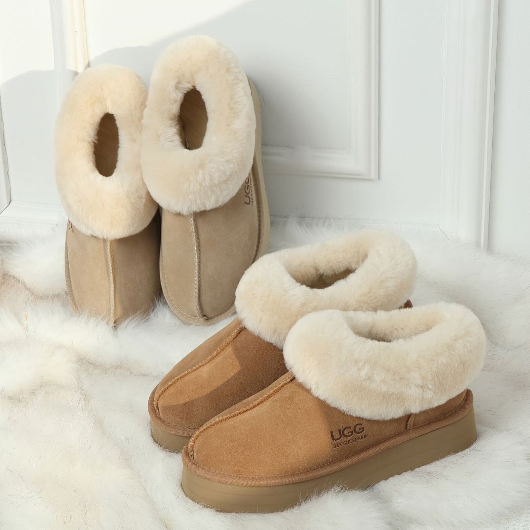 DK UGG Sheepskin Platform Slippers Franka 118