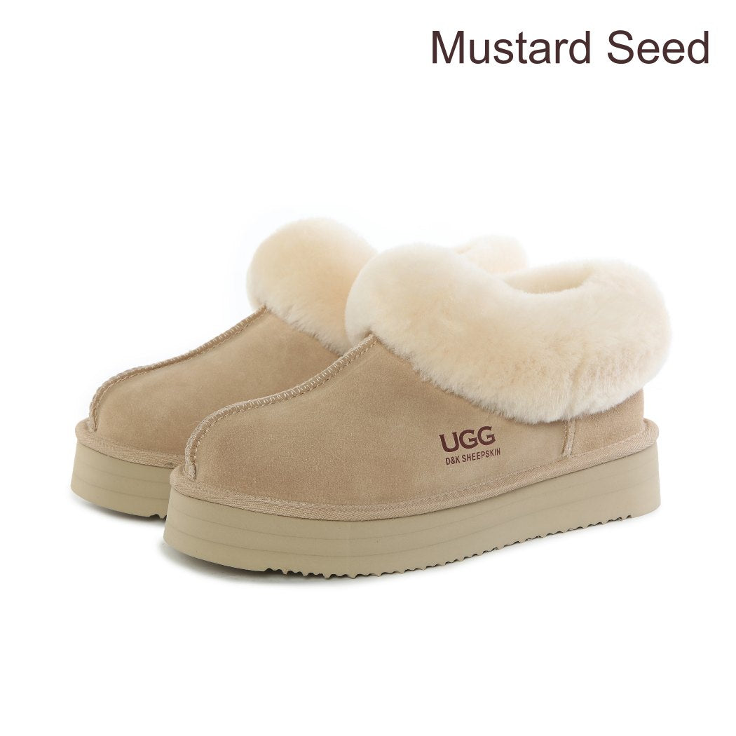 DK UGG Sheepskin Platform Slippers Franka 118