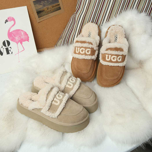 UGG Erin Platform Scuff Shearling Slipper DK 144