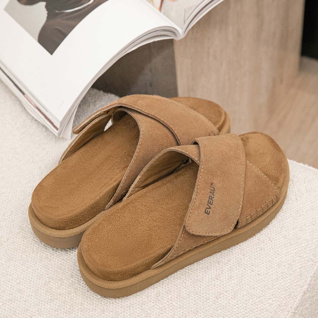 EVERAU® Adjustable Crossover Slip-on Summer Slides Lilac EA 2042