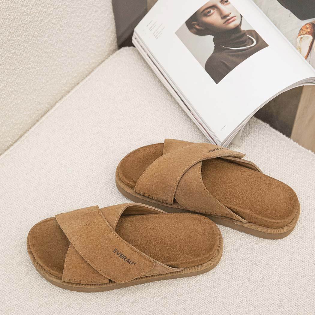 EVERAU® Adjustable Crossover Slip-on Summer Slides Lilac EA 2042