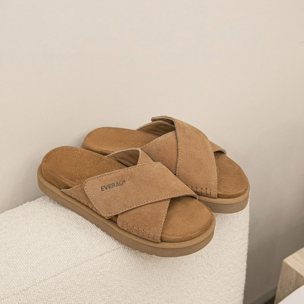EVERAU® Adjustable Crossover Slip-on Summer Slides Lilac EA 2042