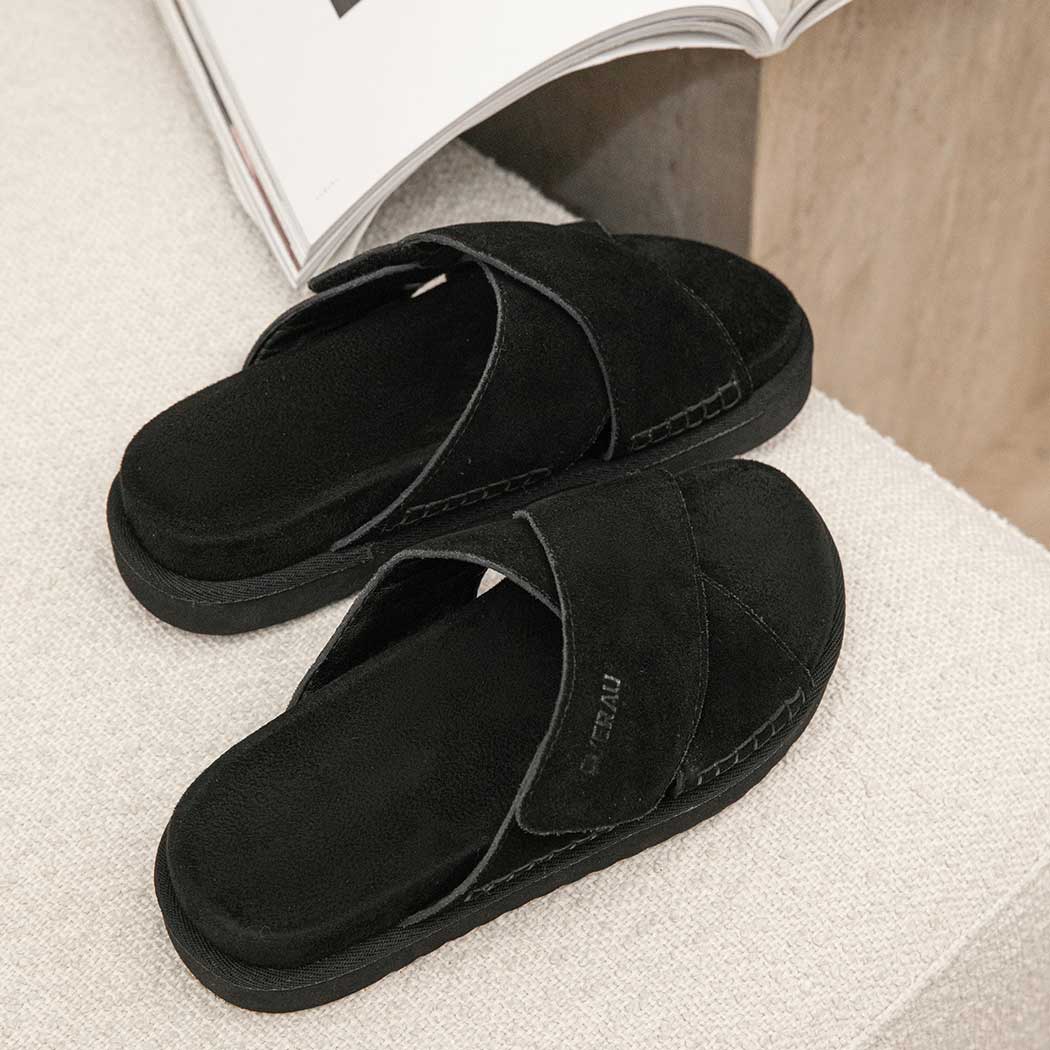EVERAU® Adjustable Crossover Slip-on Summer Slides Lilac EA 2042