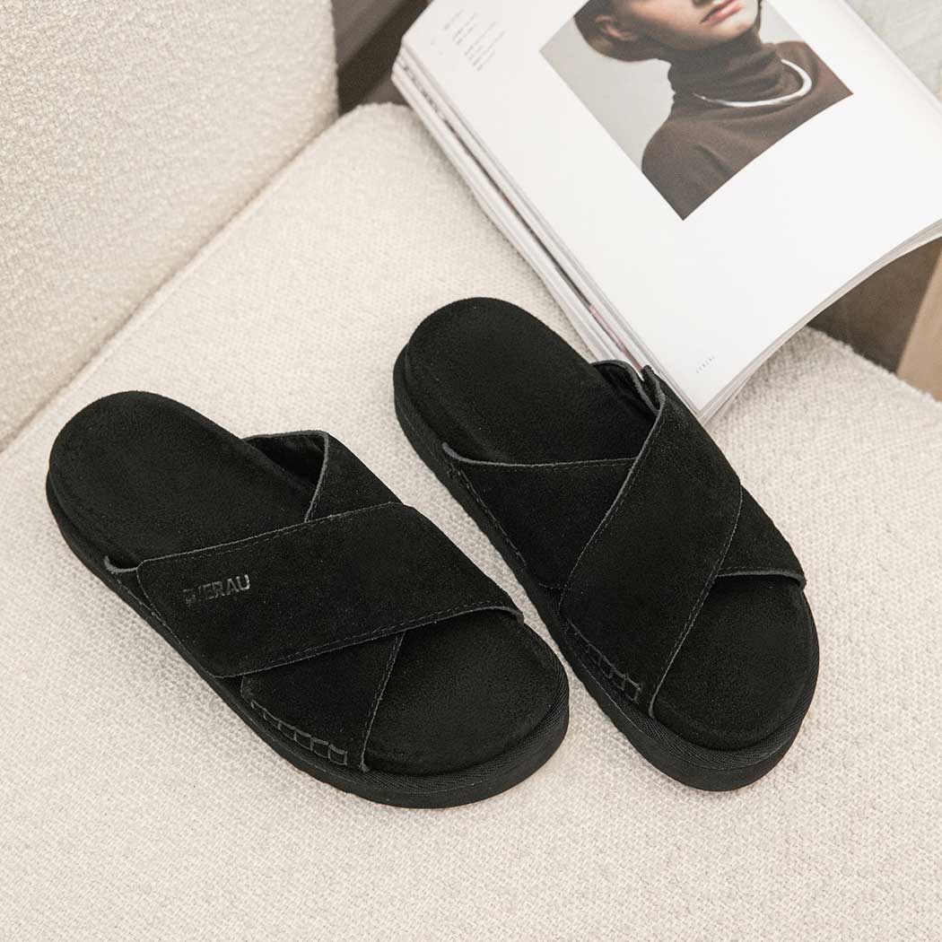 EVERAU® Adjustable Crossover Slip-on Summer Slides Lilac EA 2042