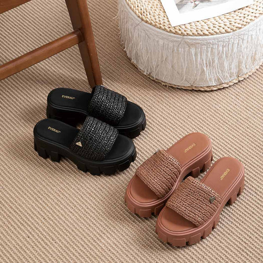 EVERAU® Women Woven Chunky Platform Sandals ea2050