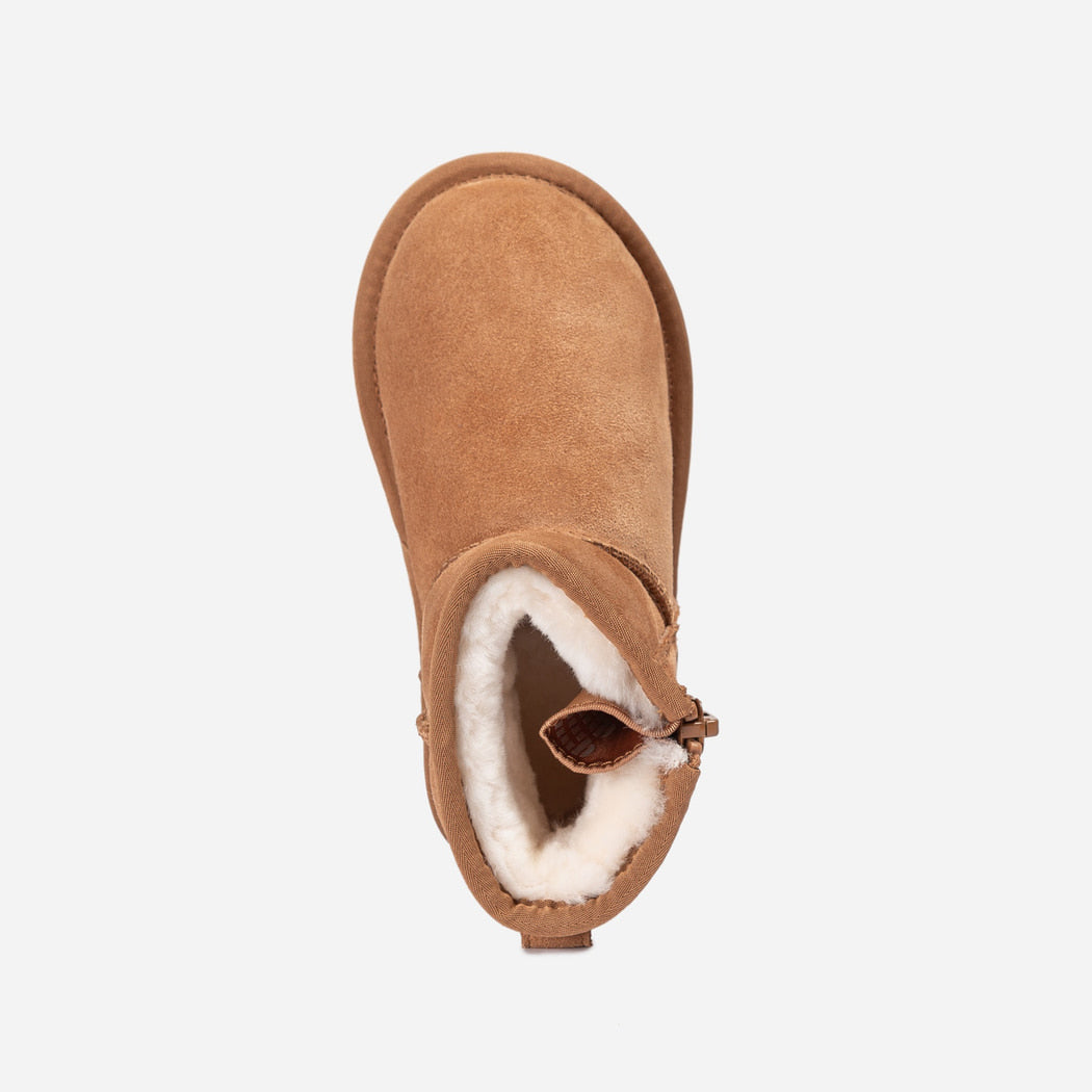 OZWEAR UGG Kids Easy On Mini Zip Boots Chestnut OB867K