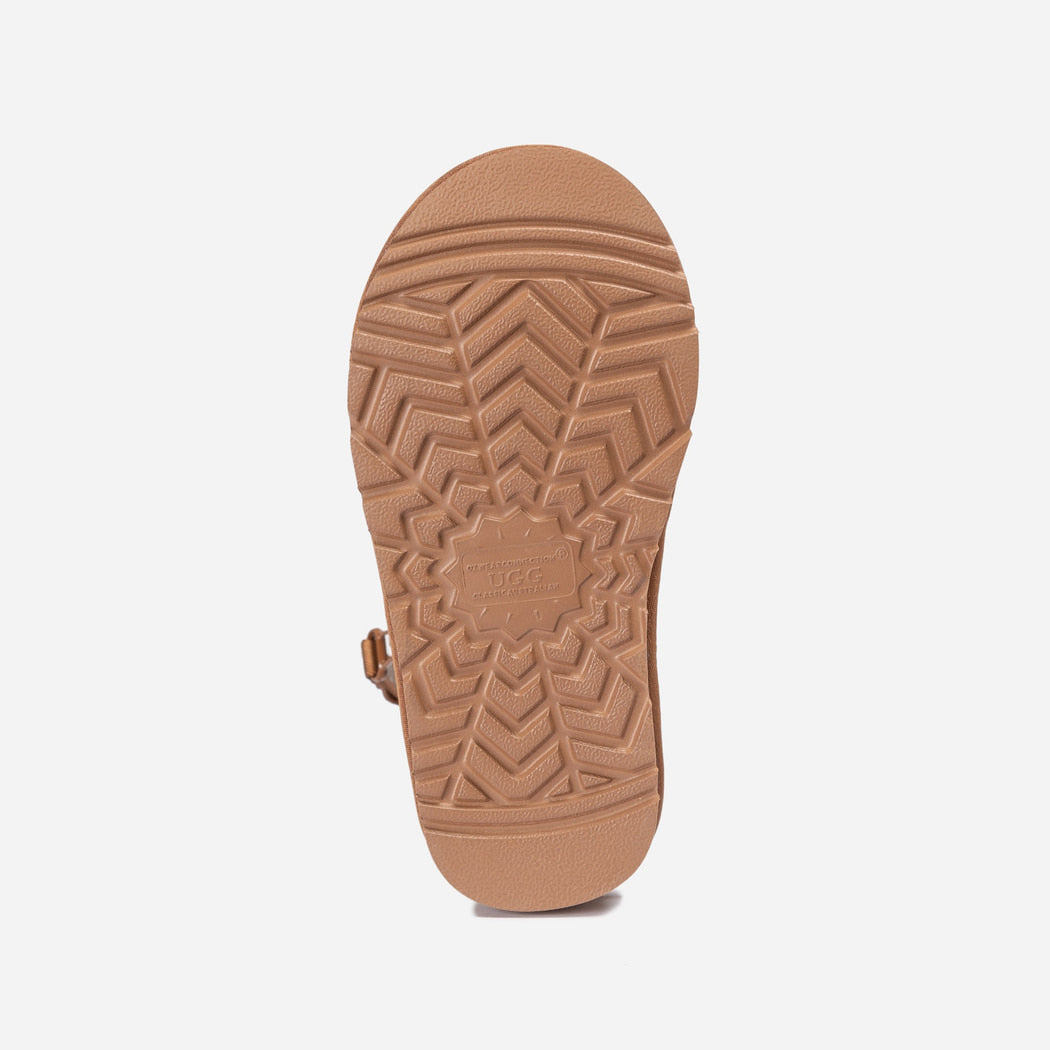 OZWEAR UGG Kids Easy On Mini Zip Boots Chestnut OB867K