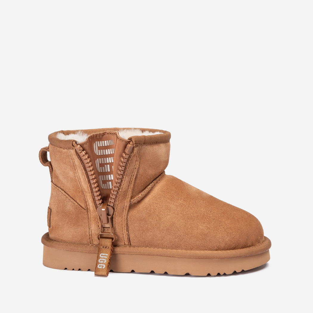 OZWEAR UGG Kids Easy On Mini Zip Boots Chestnut OB867K