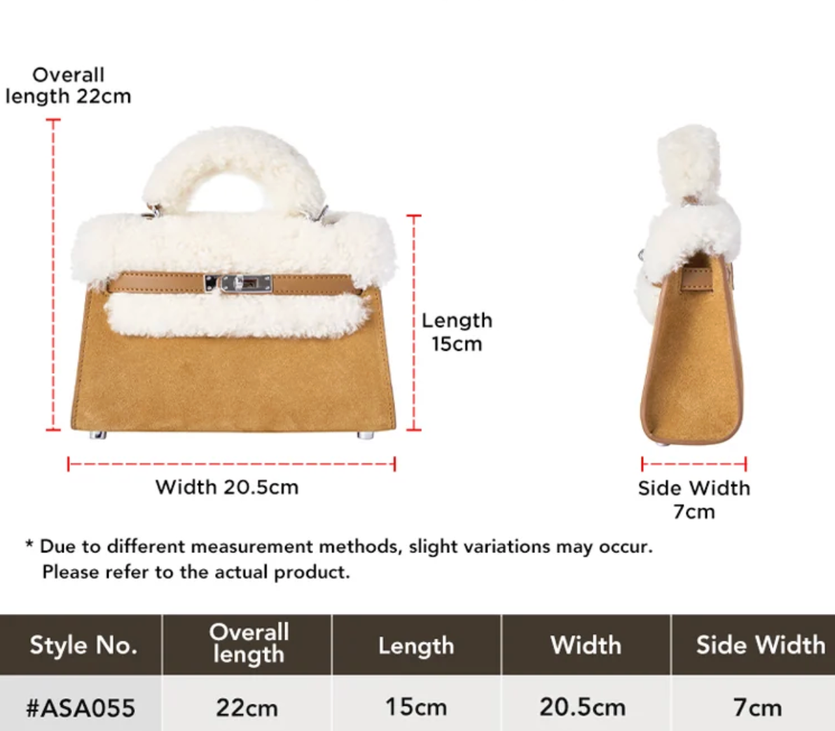 AUSTRALIAN SHEPHERD® Women’s Fluffy Wool Over-Shoulder Bag Frostie ASA 055