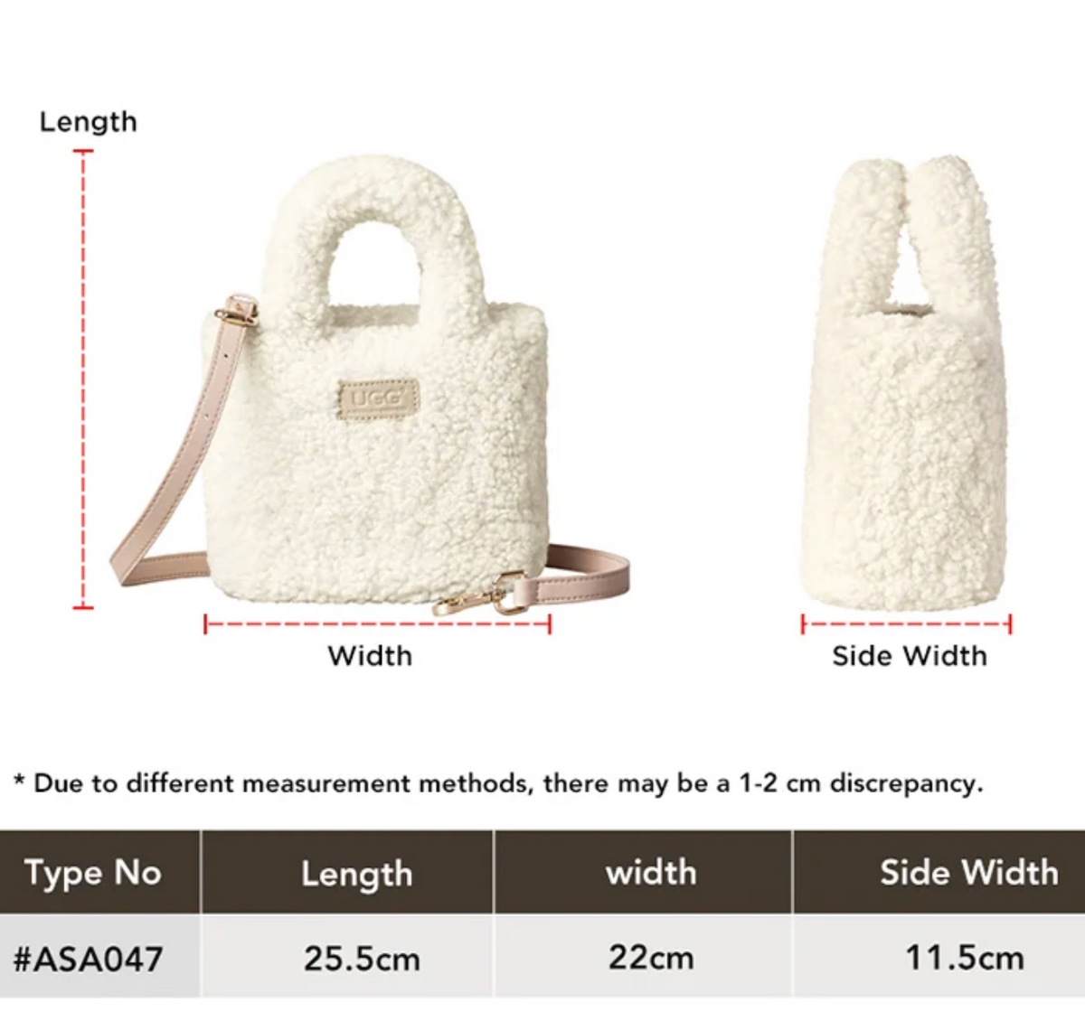 Australian Shepherd Boucle Bag Women's Fluffy Teddy Crossbody Bag ASA 047