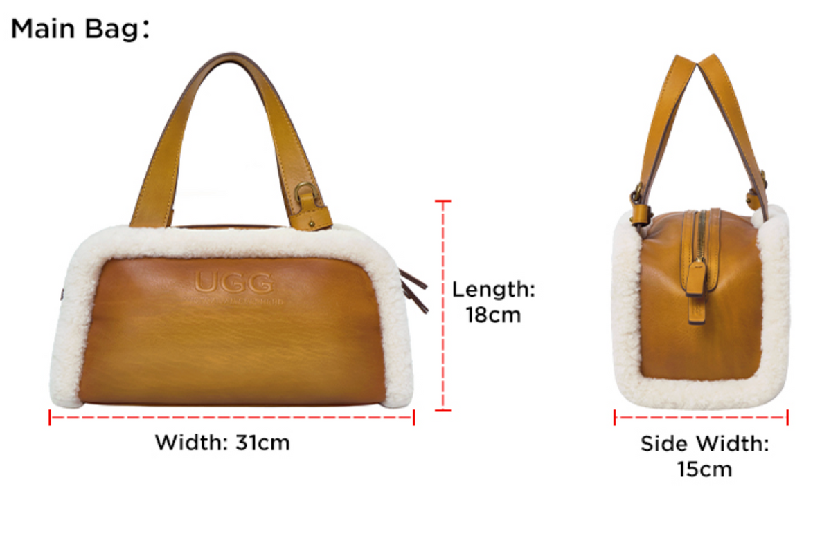 AUSTRALIAN SHEPHERD® Women Frothie Barrel Leather & Wool Crossbody Tote Bag ASA 066