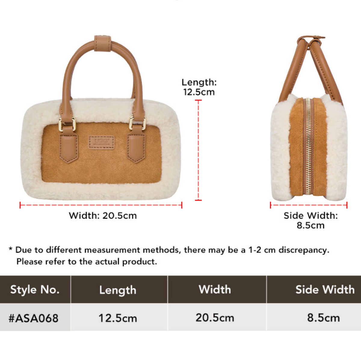 AUSTRALIAN SHEPHERD® Mirelle Crossbody Bag Suede & Wool Trim Mini Tote ASA 068