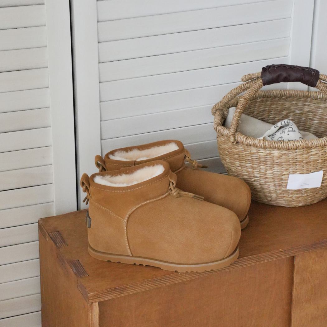 UGG EVERAU® UGG Boots Women Sheepskin Wool Mini Ankle Euro Loaf Palmer UEA 3017
