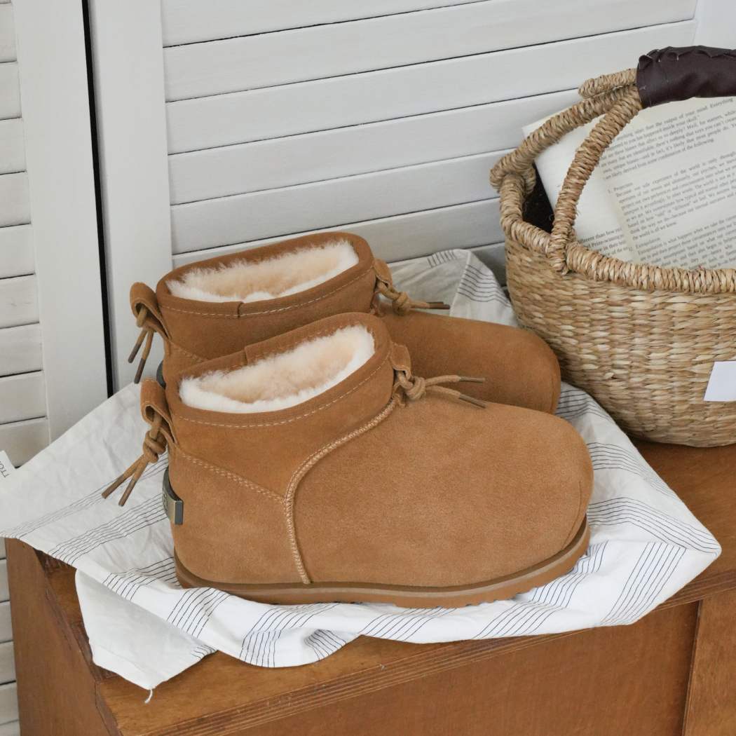 UGG EVERAU® UGG Boots Women Sheepskin Wool Mini Ankle Euro Loaf Palmer UEA 3017