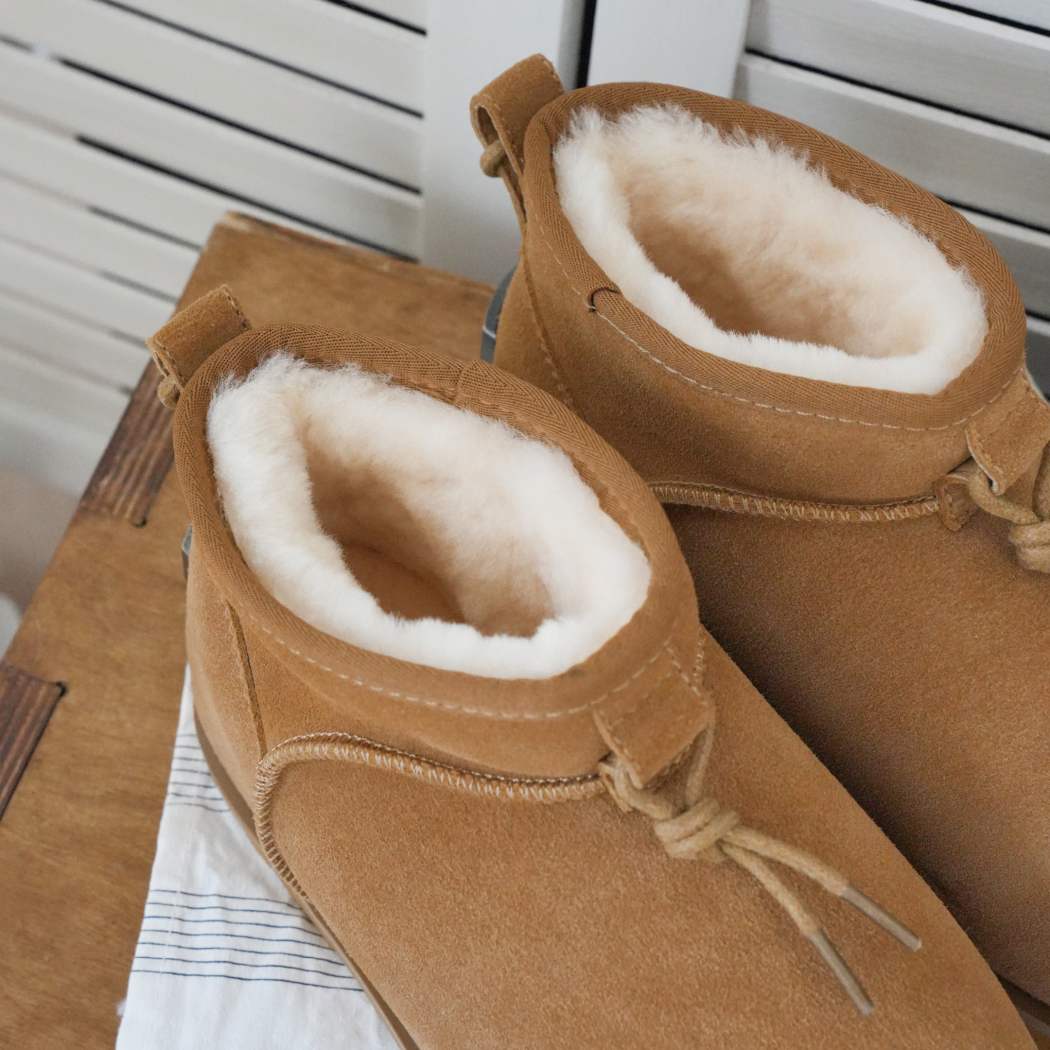 UGG EVERAU® UGG Boots Women Sheepskin Wool Mini Ankle Euro Loaf Palmer UEA 3017