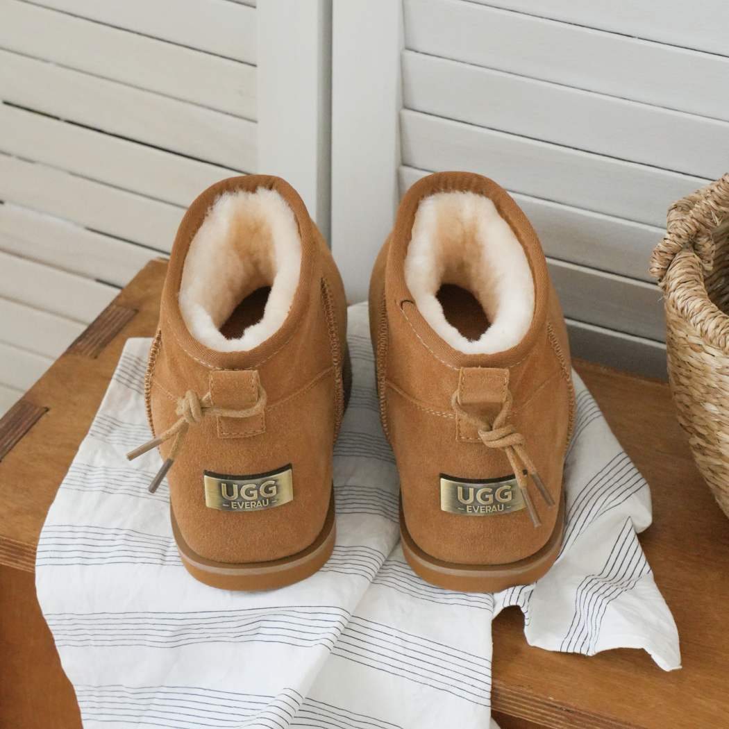 UGG EVERAU® UGG Boots Women Sheepskin Wool Mini Ankle Euro Loaf Palmer UEA 3017