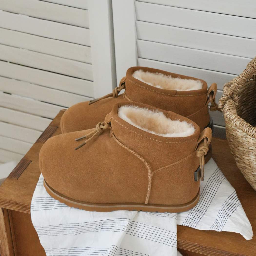 UGG EVERAU® UGG Boots Women Sheepskin Wool Mini Ankle Euro Loaf Palmer UEA 3017