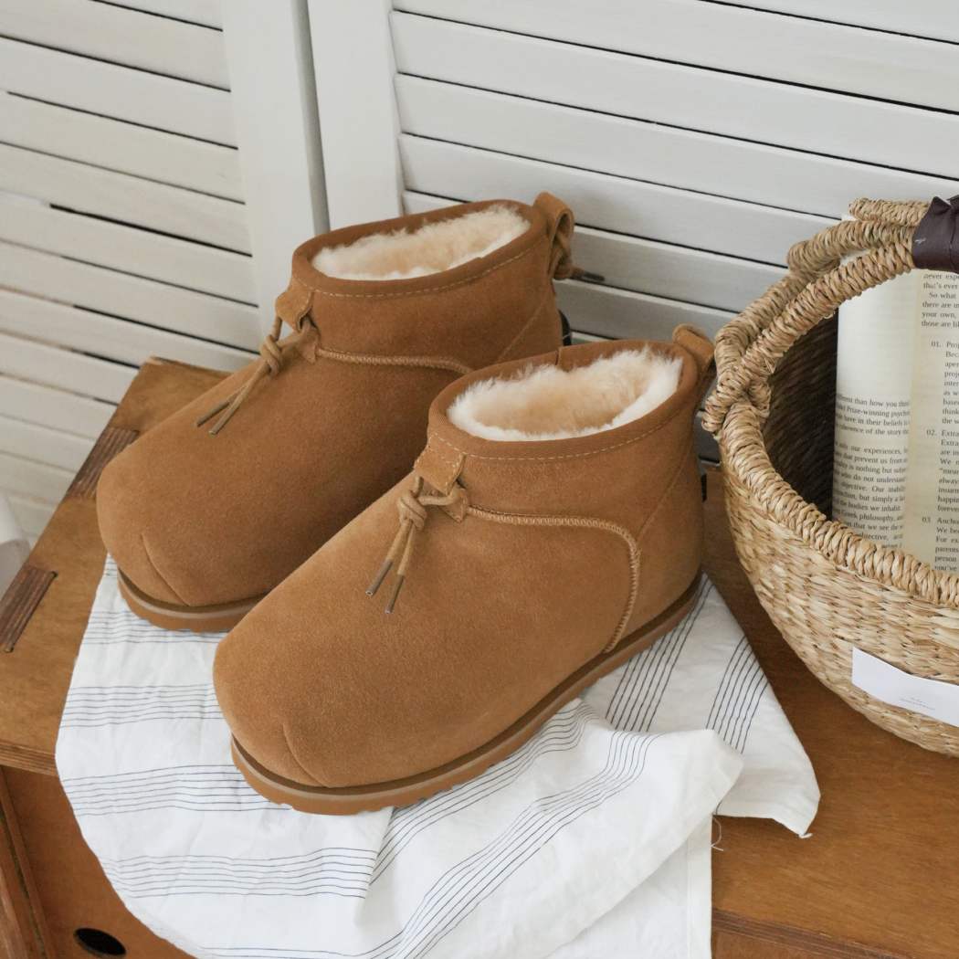 UGG EVERAU® UGG Boots Women Sheepskin Wool Mini Ankle Euro Loaf Palmer UEA 3017