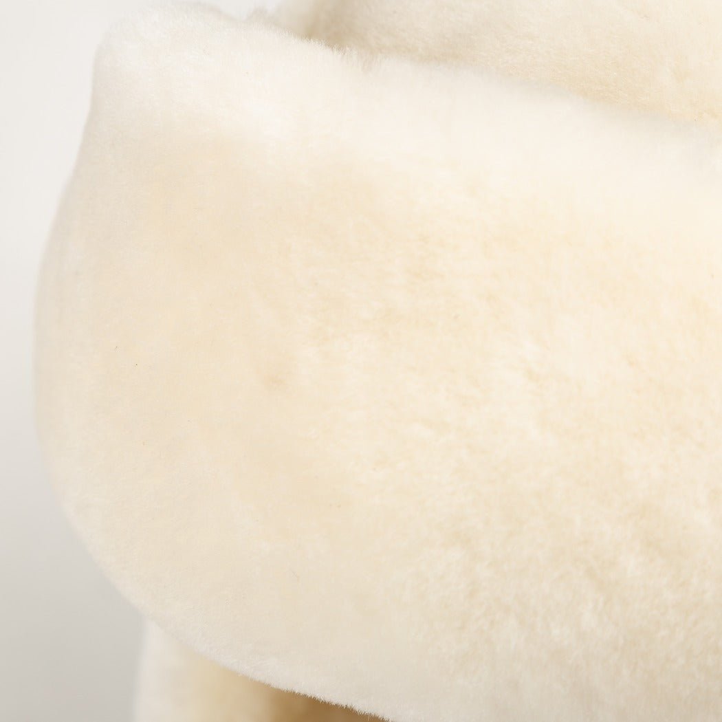 OZWEAR UGG Alpine 100% Wool Shearling Trapper Hat – Ivory CS 094