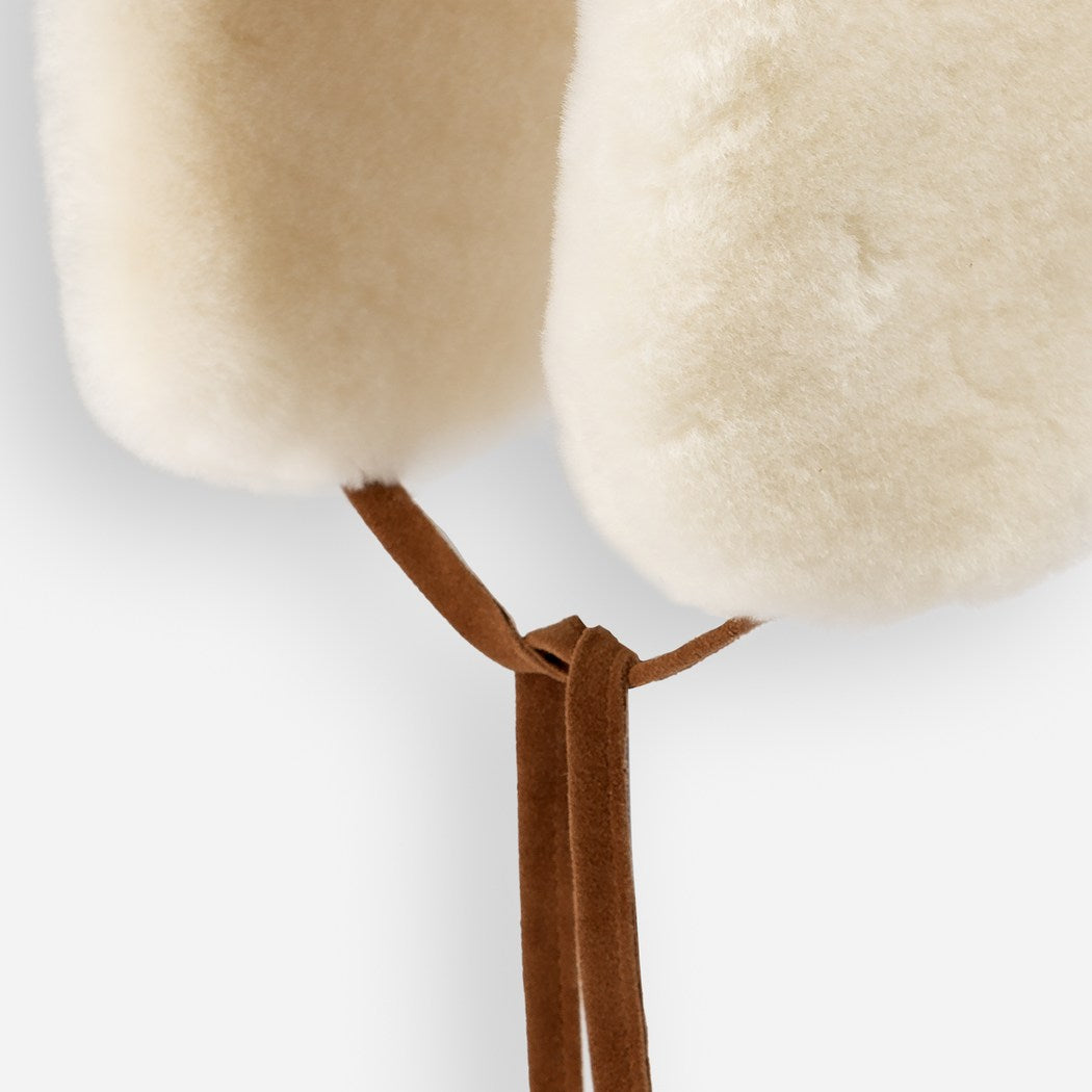 OZWEAR UGG Alpine 100% Wool Shearling Trapper Hat – Ivory CS 094