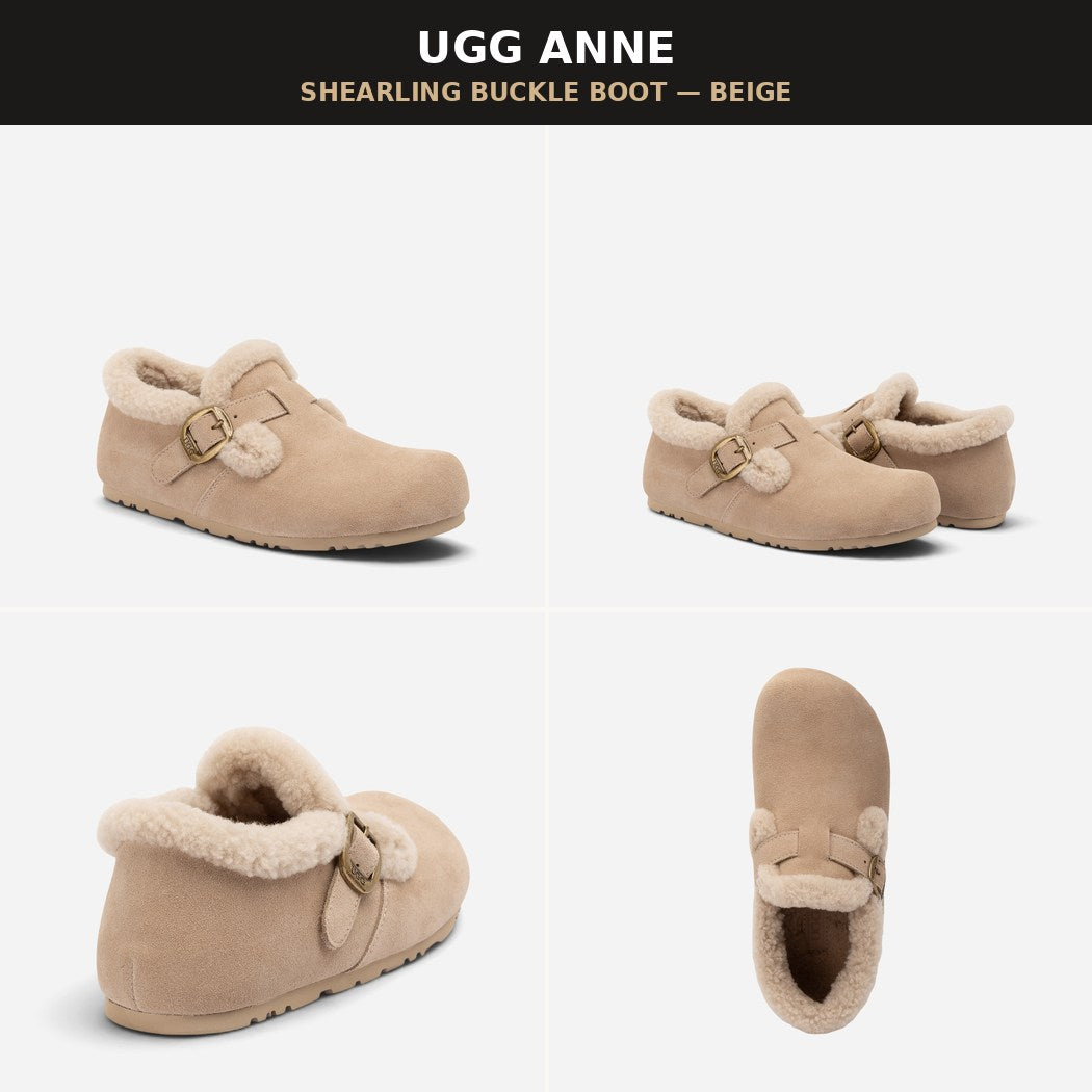 OZWEAR UGG Women's Wool  Suede Sheepskin Mary Janes OB1039