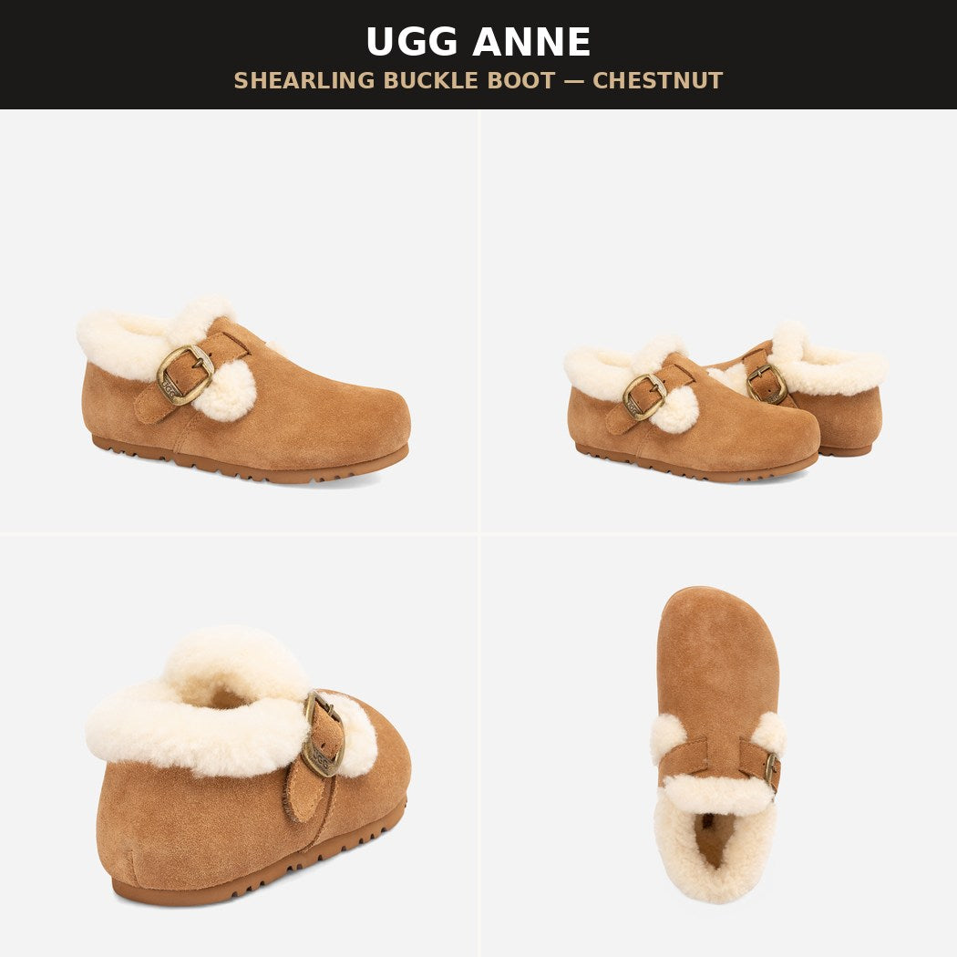 OZWEAR UGG Women's Wool  Suede Sheepskin Mary Janes OB1039