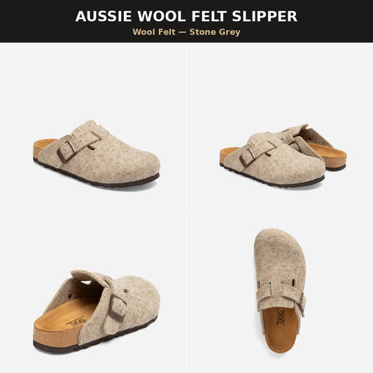 OZWEAR UGG AUSSIE SOFT FOOTBED WOOL FELT SLIPPER OB755WF